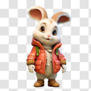 Winter Rabbit - Cute Rabbit In A Jacket Transparent PNG
