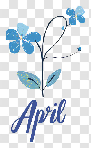 Hello April - April Flower Illustration Transparent PNG