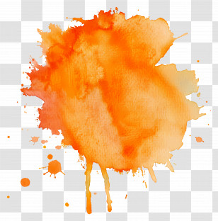 Orange Watercolor Stain - Orange Watercolor Splash Art Design Transparent PNG