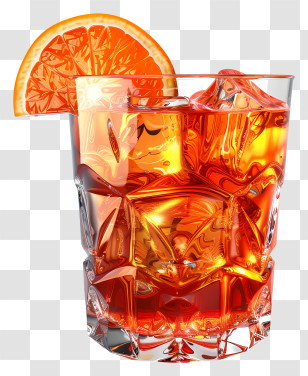 Aperol - Decorative Glass Of Orange Drink Transparent PNG