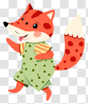 Cartoon Fox - Cute Red Fox Cartoon Character Transparent PNG