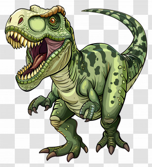 Dinosaur - Green Cartoon T-rex Dinosaur Illustration Transparent PNG