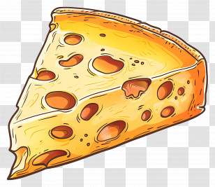 Yellow Cheese Slice - Yellow Cheese Slice With Holes Transparent PNG