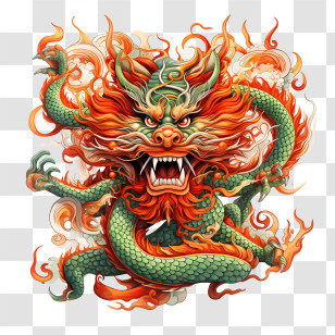Chinese Dragon - Fierce Chinese Dragon Illustration Transparent PNG