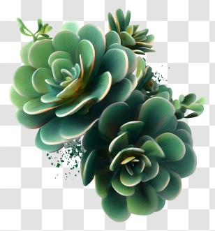 Green Succulent - Green Succulents With Leaves Transparent PNG