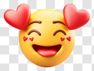 Heart Eyes Emoji - Heart Eyes Emoji With Hearts Transparent PNG