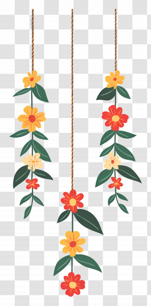 Ugadi Garland - Hanging Floral Decoration Transparent PNG