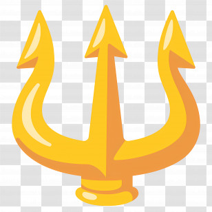 Trident Emblem Emoji - Golden Trident Symbol Transparent PNG