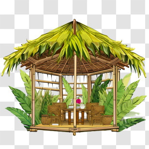 Sukkot - Tropical Hut With Bamboo And Leaves Transparent PNG