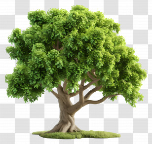 Animated Tree - Lush Green Tree Illustration Transparent PNG