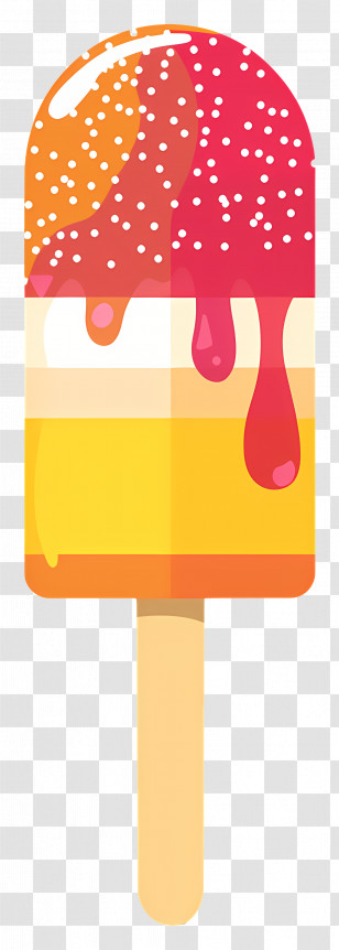 Popsicle - Colorful Ice Cream Popsicle Melting Transparent PNG