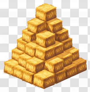 Stack Of Hay - Pyramid Of Hay Bales In Farm Setting Transparent PNG