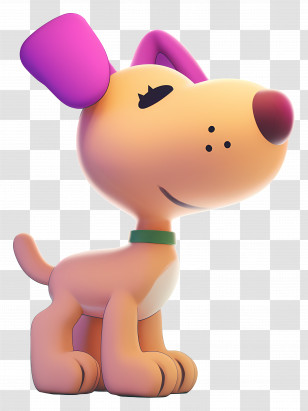 Pocoyo Loula - Cartoon Dog With Purple Ears Transparent PNG