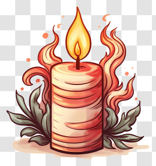 Burning Candle - Decorative Candle With Flame Transparent PNG
