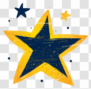 Yellow Star - Yellow And Blue Star Icon Transparent PNG