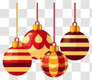 Hanging Christmas Balls - Colorful Christmas Ornaments For Festive Decor Transparent PNG