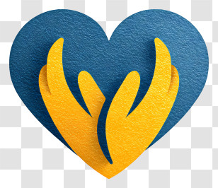 Charity Logo - Helping Hands Blue Heart Icon Transparent PNG