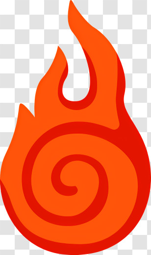 Icon - Red Fire Symbol With Spiral Transparent PNG