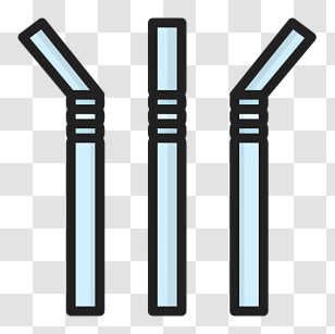 Drinking Straws - Blue Bent Straws Transparent PNG