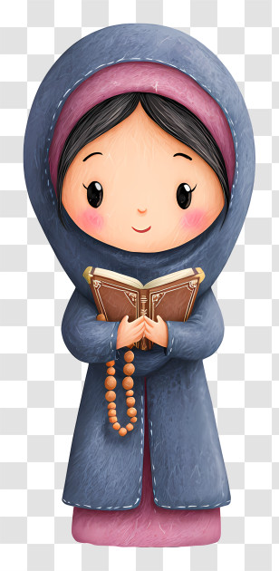 Muslim Woman With Quran - Sweet Hijab Girl Reading Transparent PNG