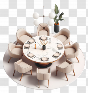 Dining Room - Modern Dining Table Set Transparent PNG