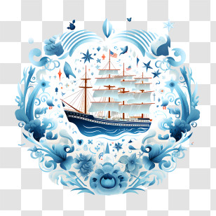 World Maritime Day - Beautiful Sailing Ship With Ocean Waves Transparent PNG