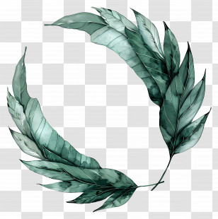 Minimalist Frame - Green Leaf Wreath Transparent PNG