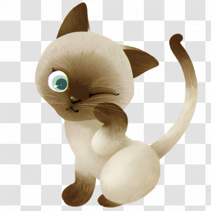 Whiskers Paws - Playful Winking Cat Cartoon Transparent PNG