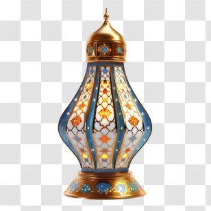 Islamic Lantern - Ornate Lantern With Stained Glass Transparent PNG
