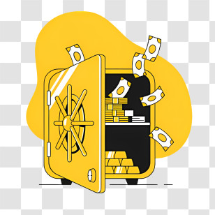 Money - Safe With Money And Gold Transparent PNG