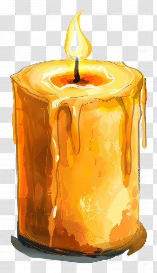 Candle - Yellow Burning Candle Illustration Transparent PNG