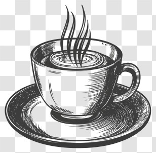 Coffee - Vintage Coffee Cup Illustration In Sketch Style Transparent PNG