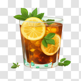 Ice Tea - Refreshing Lemon Iced Tea Illustration Transparent PNG