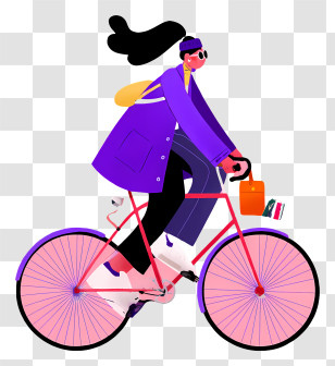 Riding Bike - Cartoon Person Riding Bicycle Transparent PNG