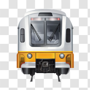 Railway Car - Modern Front-Facing Train Illustration Transparent PNG
