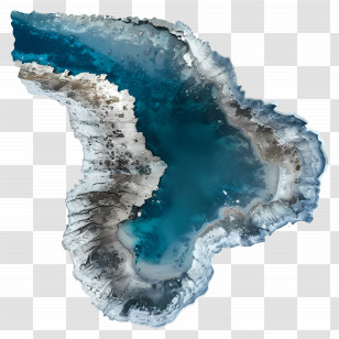 Aerial View - Blue Geode Crystal Rock Transparent PNG