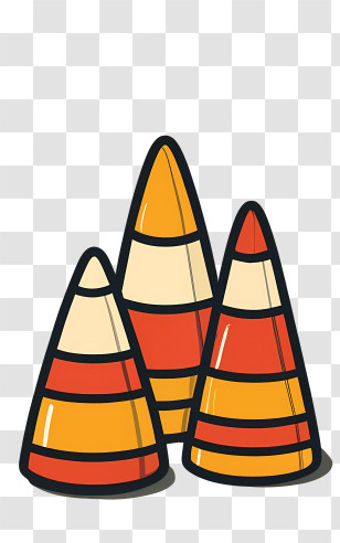 Halloween Candy Corn - Set Of Traffic Cones Transparent PNG