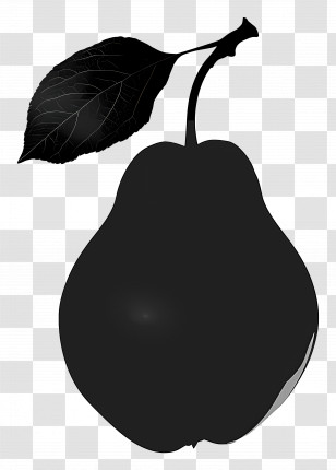 Pear Silhouette - Black Pear Silhouette Transparent PNG
