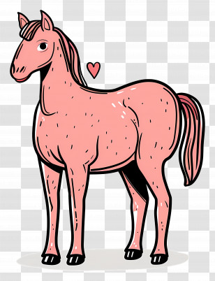 Cartoon Horse - Pink Cartoon Horse Transparent PNG