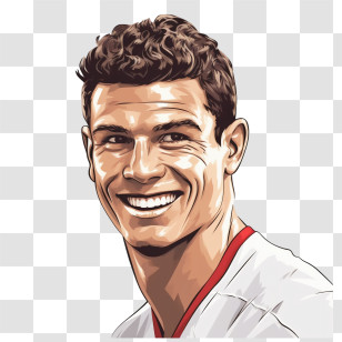 Cristiano Ronaldo - Smiling Man Cartoon Illustration Transparent PNG