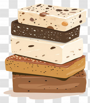 Halva - Stack Of Dessert Nougat Bars Transparent PNG