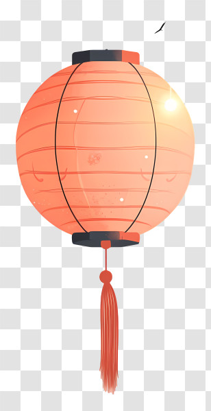 Red Chinese Paper Lantern - Red Chinese Paper Lantern Transparent PNG