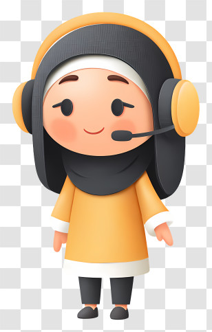 Customer Service Center - Friendly Hijab Call Agent Transparent PNG