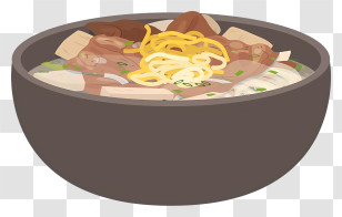 Thai Food - Bowl Of Noodle Soup With Toppings Transparent PNG