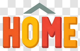 Home Logo - 3D Colorful HOME Sign Transparent PNG