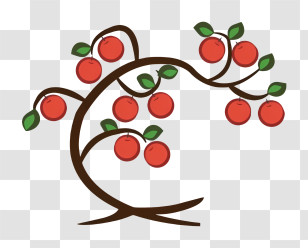 Icon - Fruit Tree With Red Fruits Transparent PNG