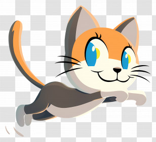 Scratch Cat - Jumping Cartoon Cat Illustration Transparent PNG