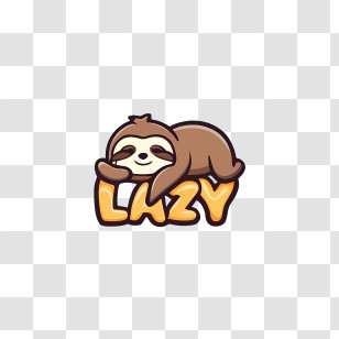 National Lazy Day - Cute Lazy Sloth Cartoon Transparent PNG