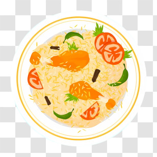 Thai Food - Delicious Biryani With Chicken And Vegetables Transparent PNG