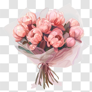 Pink Bouquet - Bouquet Of Pink Flowers Transparent PNG